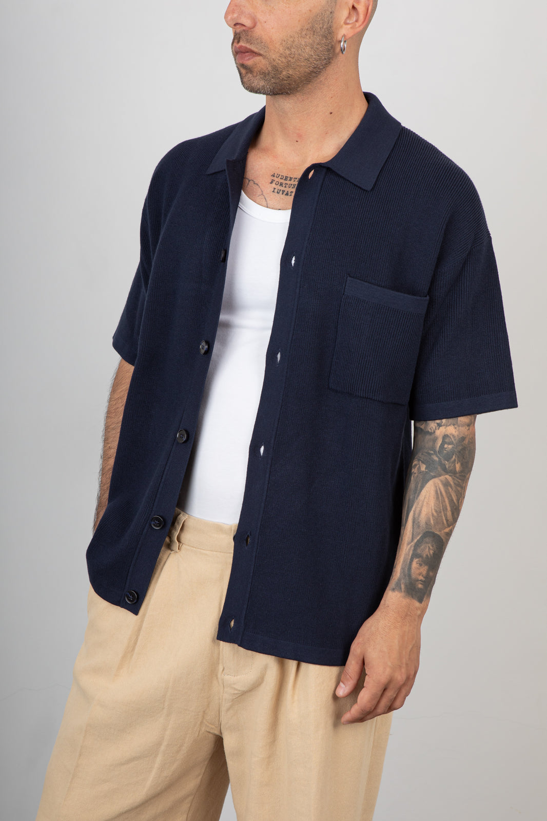 Giacca camicia in maglia ANERKJENDT - 902192 SKY CAPTAIN
