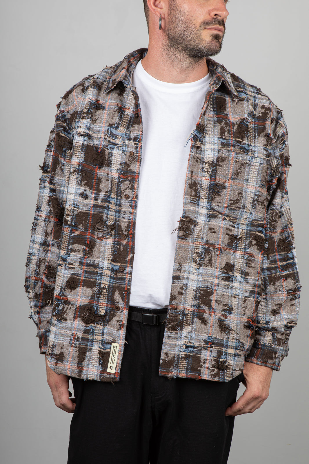 Camicia Destroyed WOODBIRD-2536-719