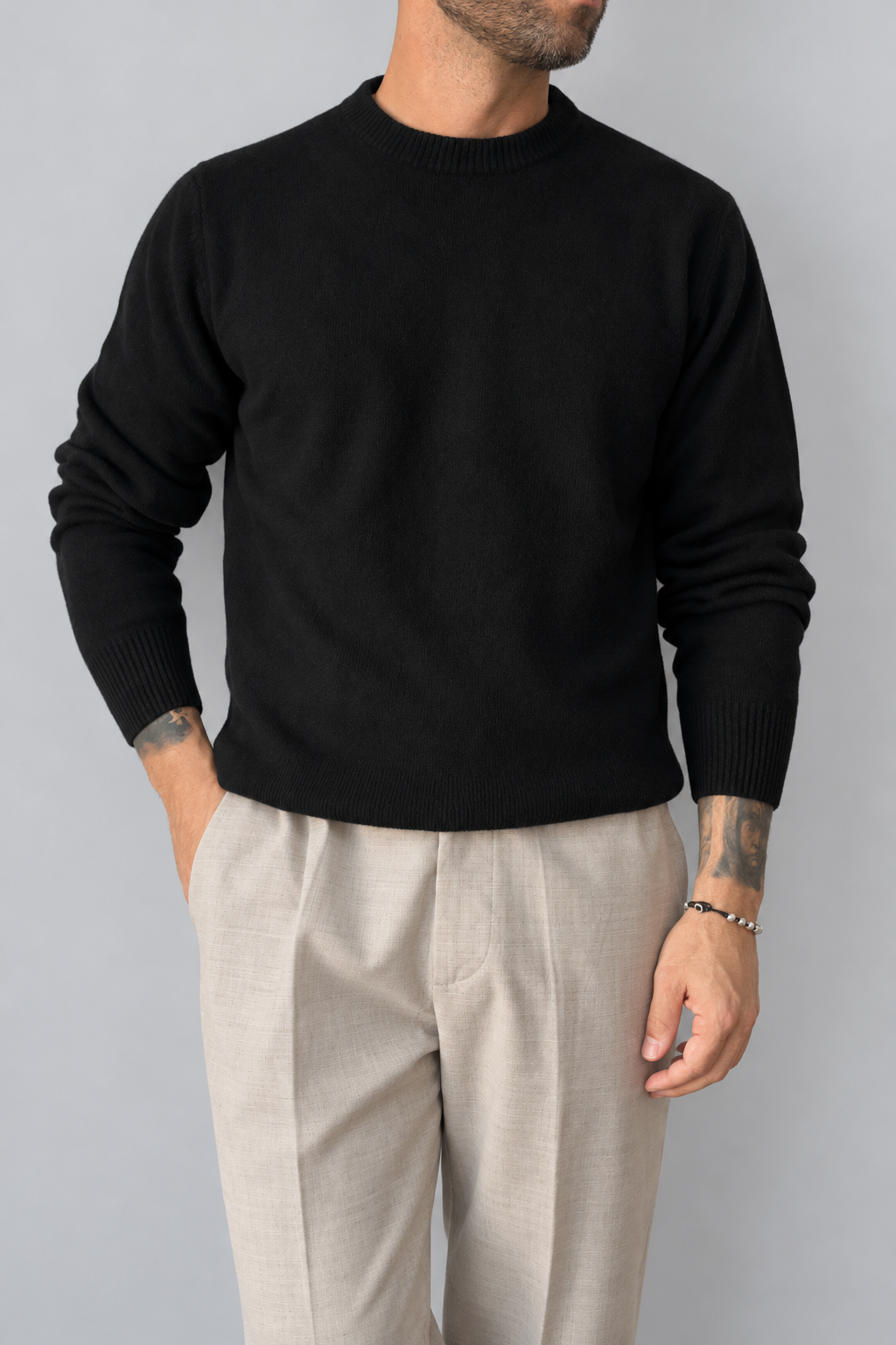 Maglione misto cashmere TELAMIRA - STM100 NERO