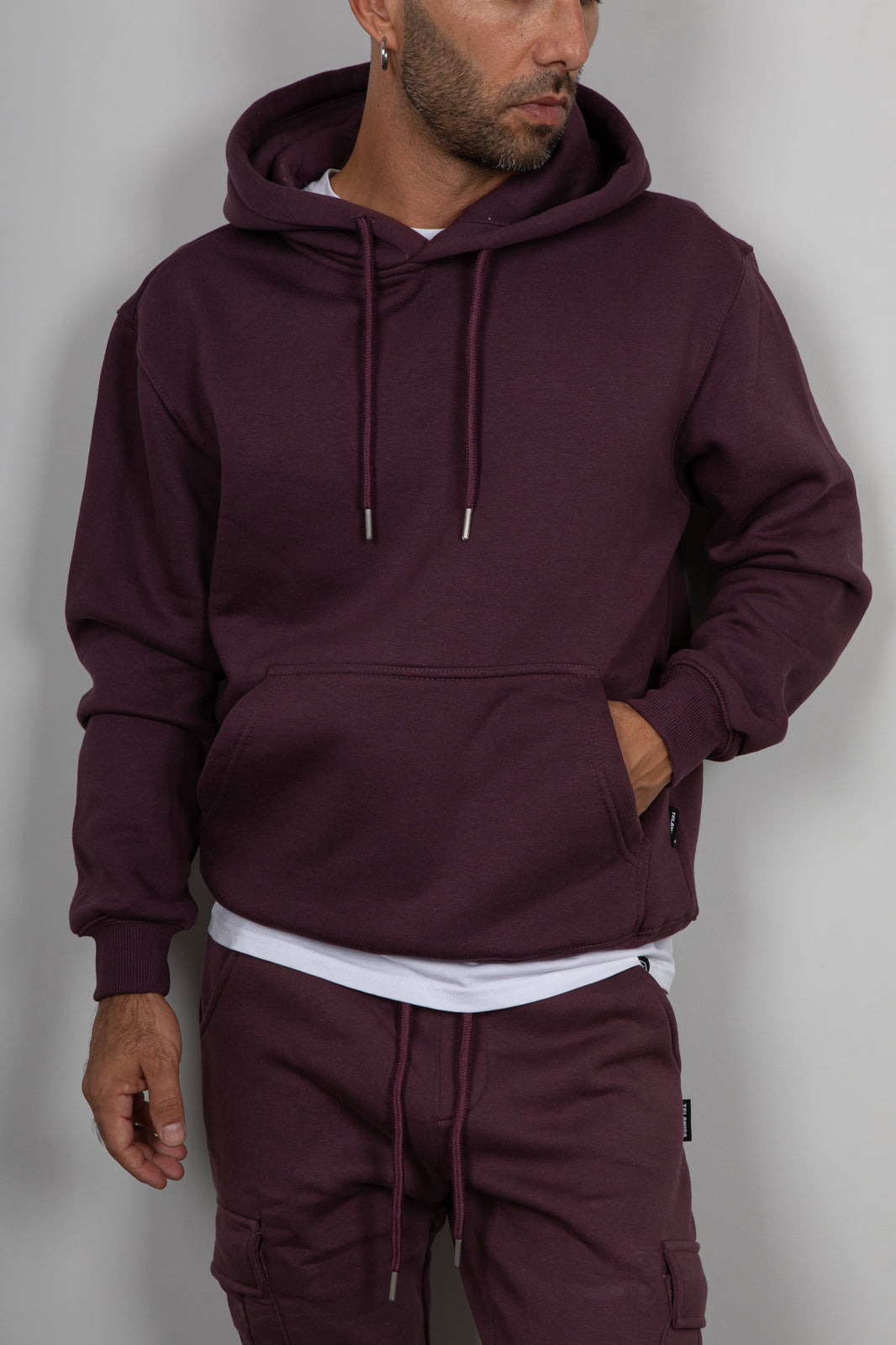 Felpa Cappuccio-BORDEAUX BTF0032