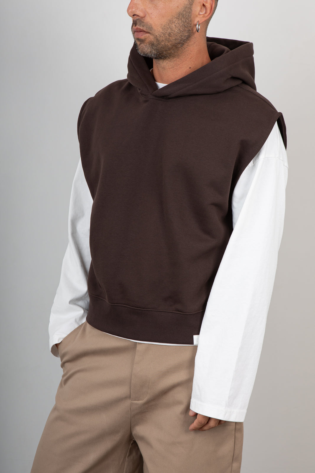 Smanicato in felpa WOC - MILLER CIOCCOLATO