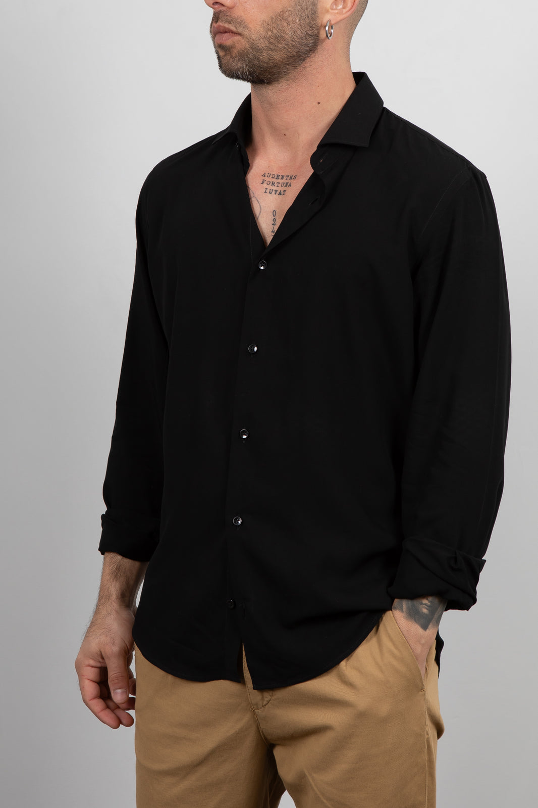 TELAMIRA-VENTURA BLACK shirt 100% VISCOSE