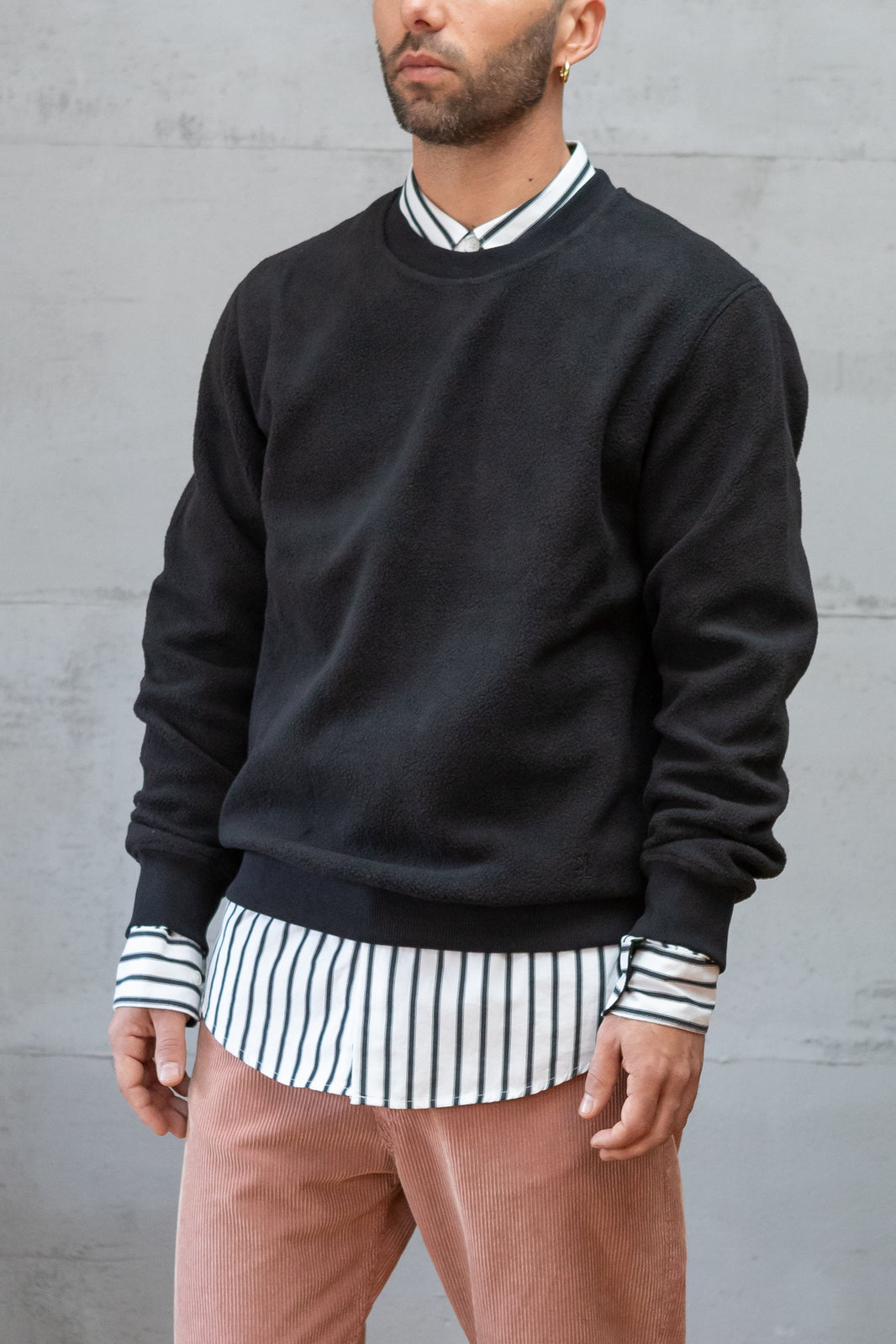 Felpa in pile GIANNI LUPO - NERO GL2003F