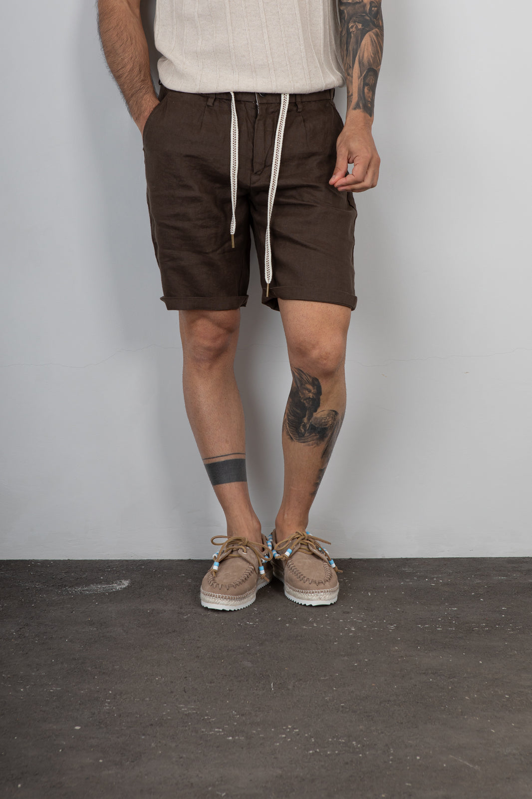 Short in lino GIANNI LUPO - GL5039BD COFFEE