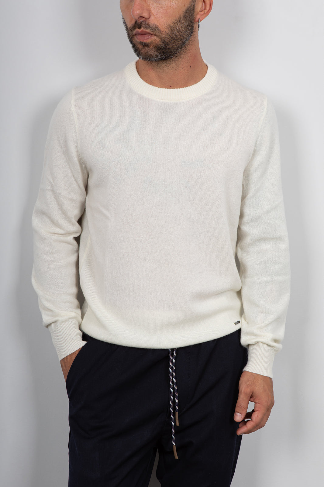 Maglione cashmere GIANNI LUPO - PANNA GL383S