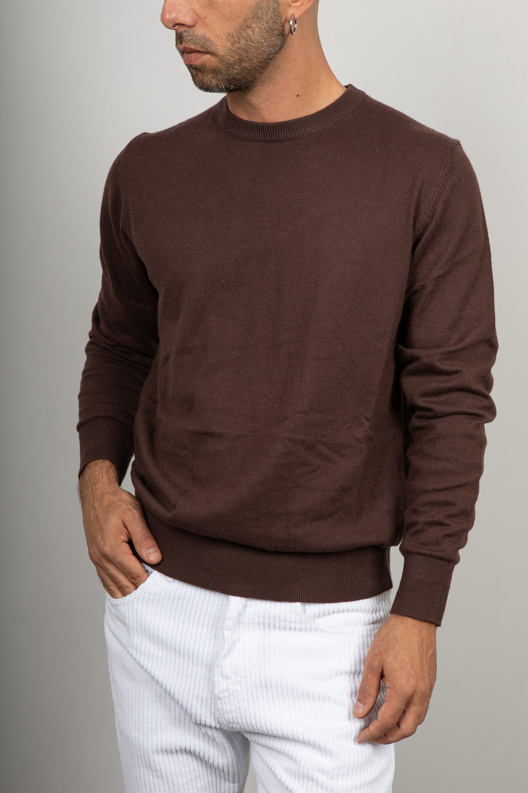 Maglioncino in cotone lino LANDEK - CAFFE LP251036A