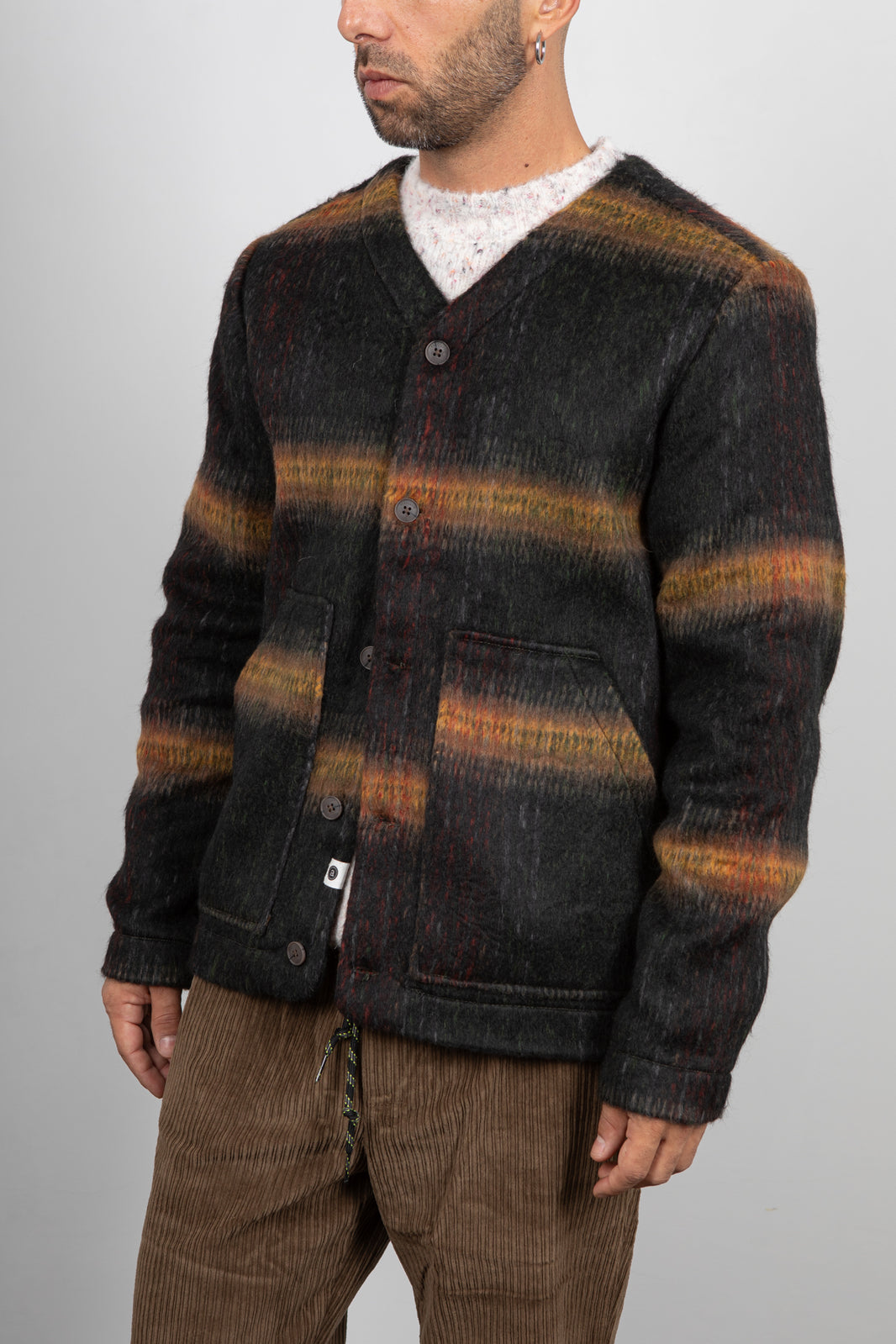 Cardigan in lana agugliata ANERKJENDT - FOREST NIGHT 902083