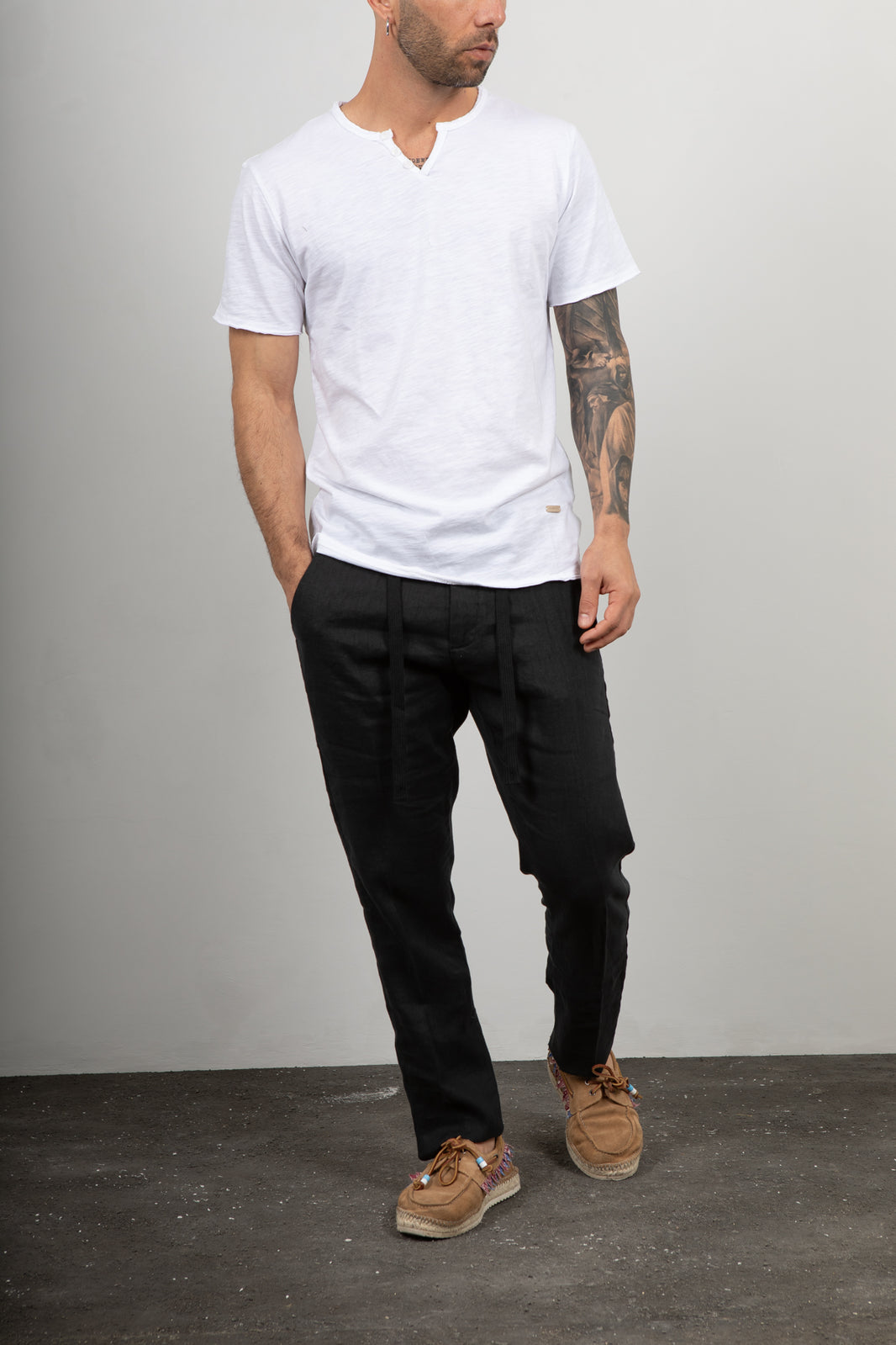 T-shirt serafino GIANNI LUPO - LT19232 BIANCA