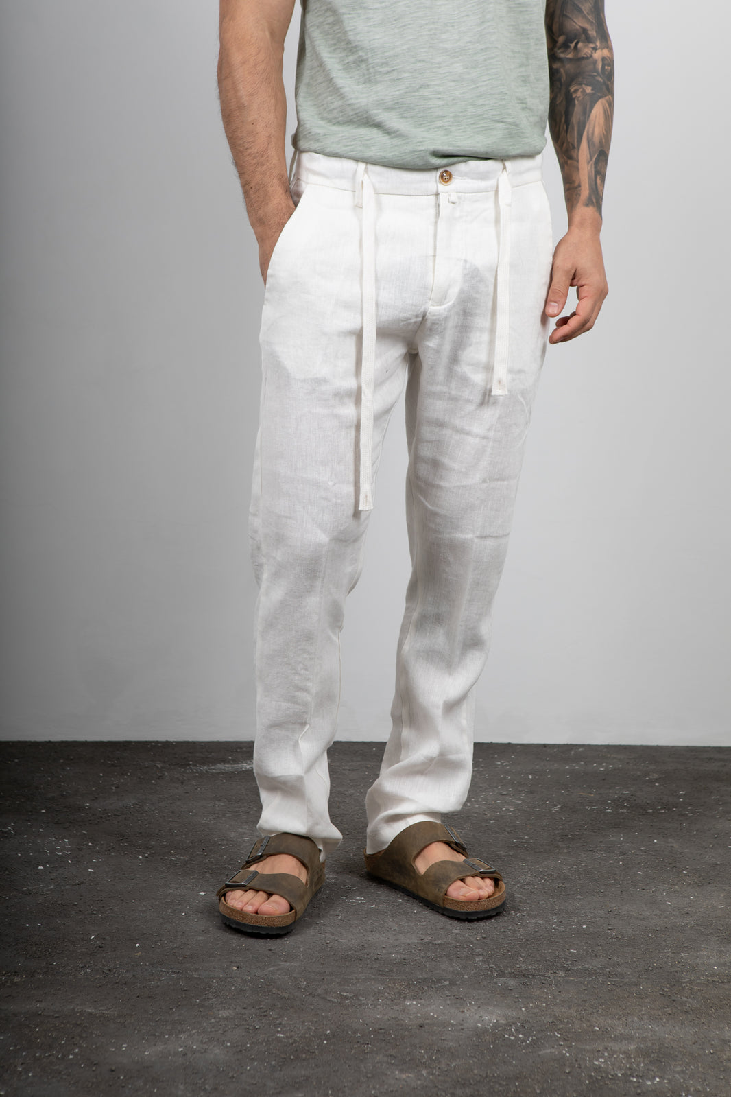 Pantalone GIANNI LUPO-MICHIGAN BIANCO