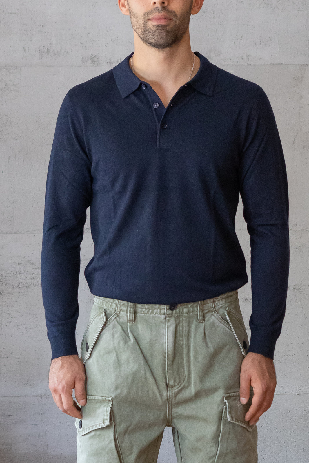 Polo in lana TELAMIRA - BLU MV-038