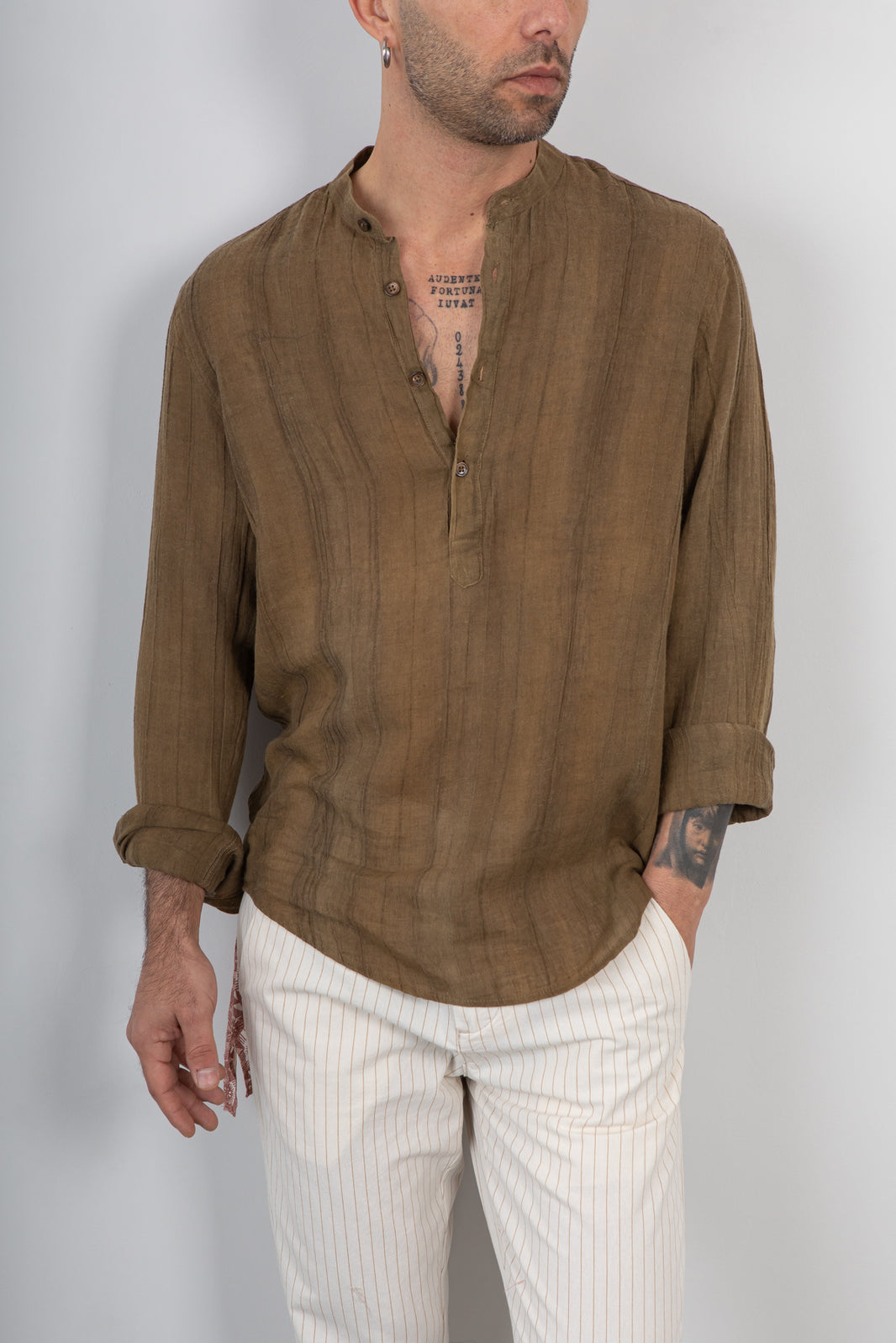 Camicia serafino GIANNI LUPO - GL136DA MOKA