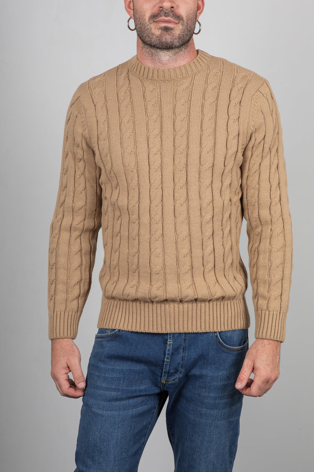 Maglione a trecce TELAMIRA - CAMMELLO MA2050