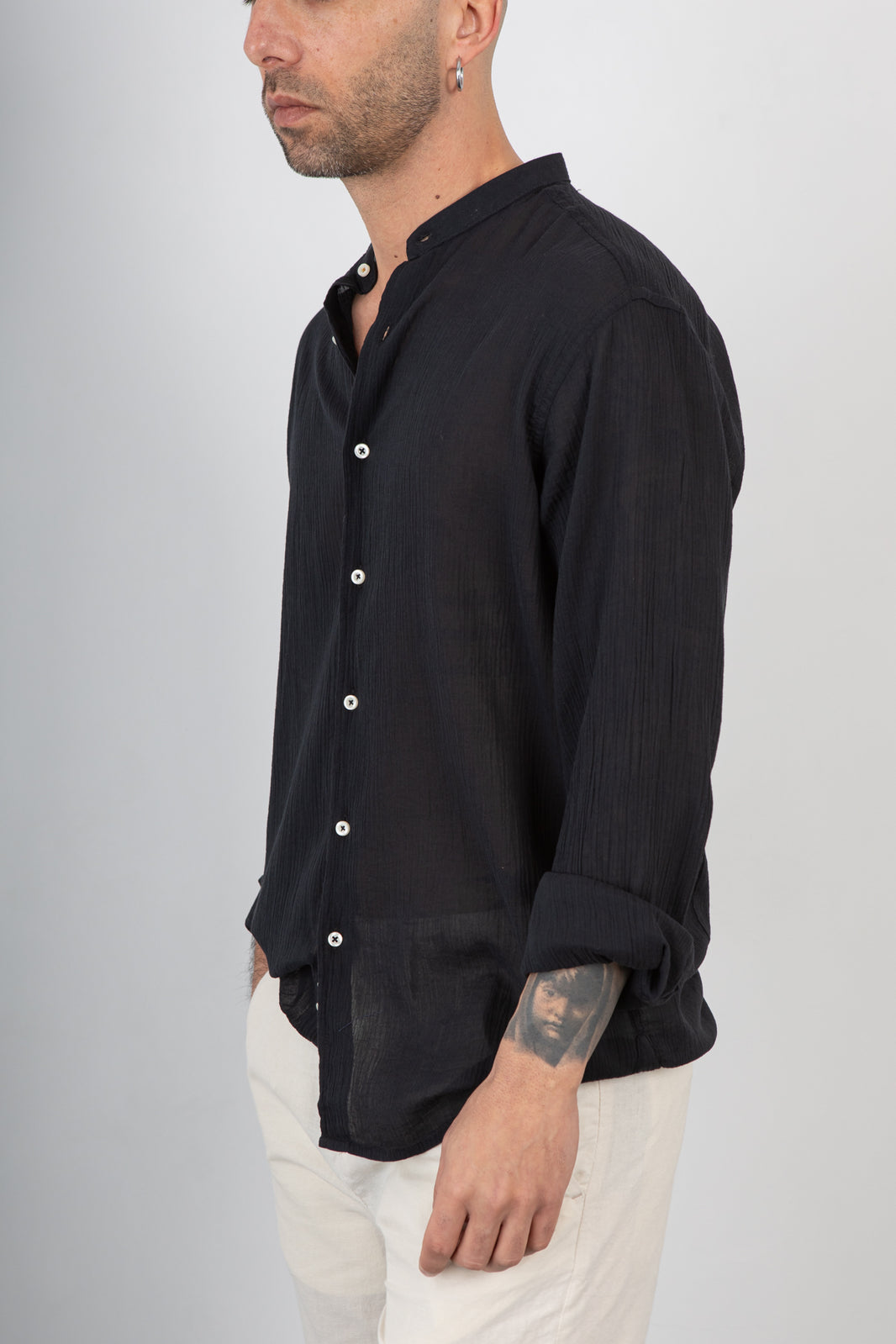 Camicia coreana TREZ - CENZO NERO 267