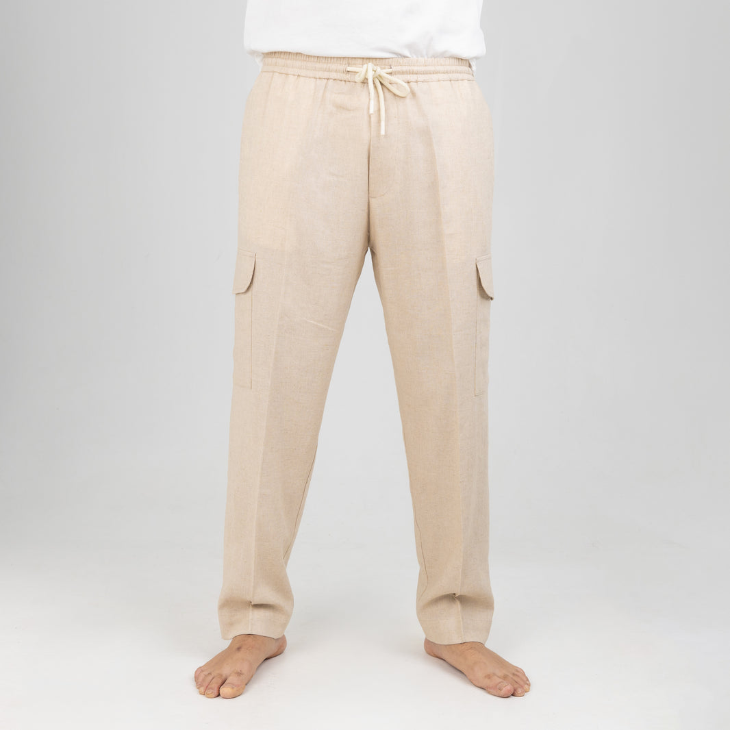 OVER D-BEIGE CARGO TROUSERS OE1S2S4P35