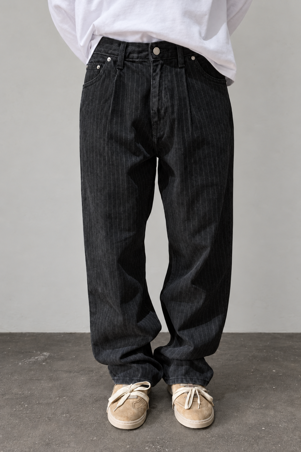 Jeans gessato DR DENIM - OMAR BARREL WASHED BLACK
