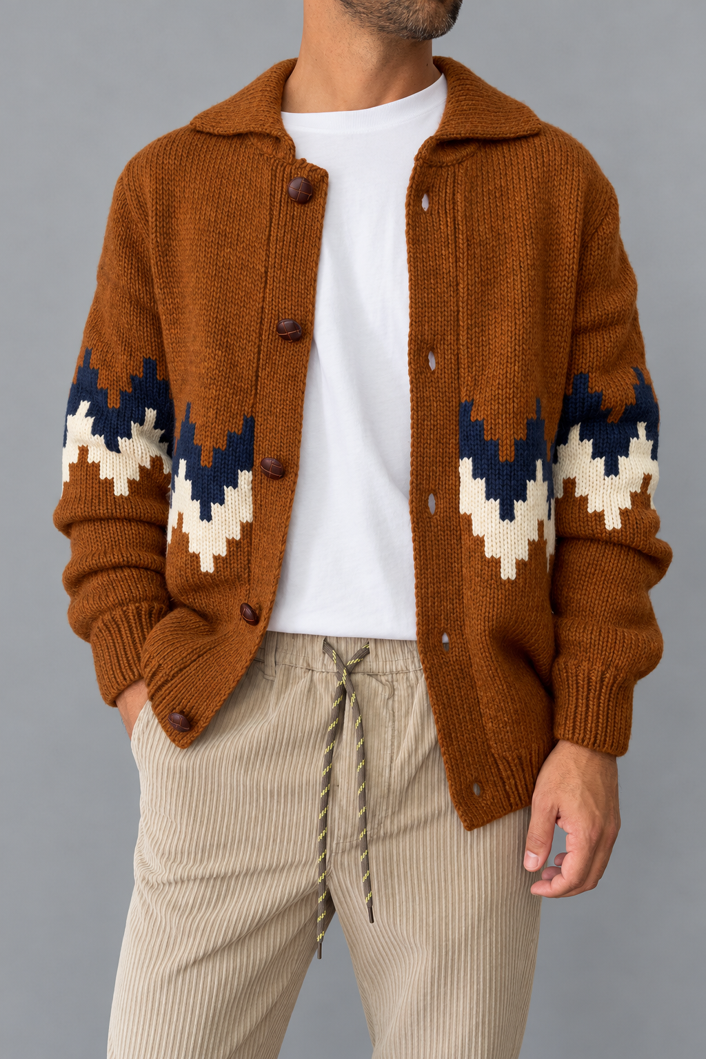 Cardigan heritage GIANNI LUPO - BW1040 BROWN