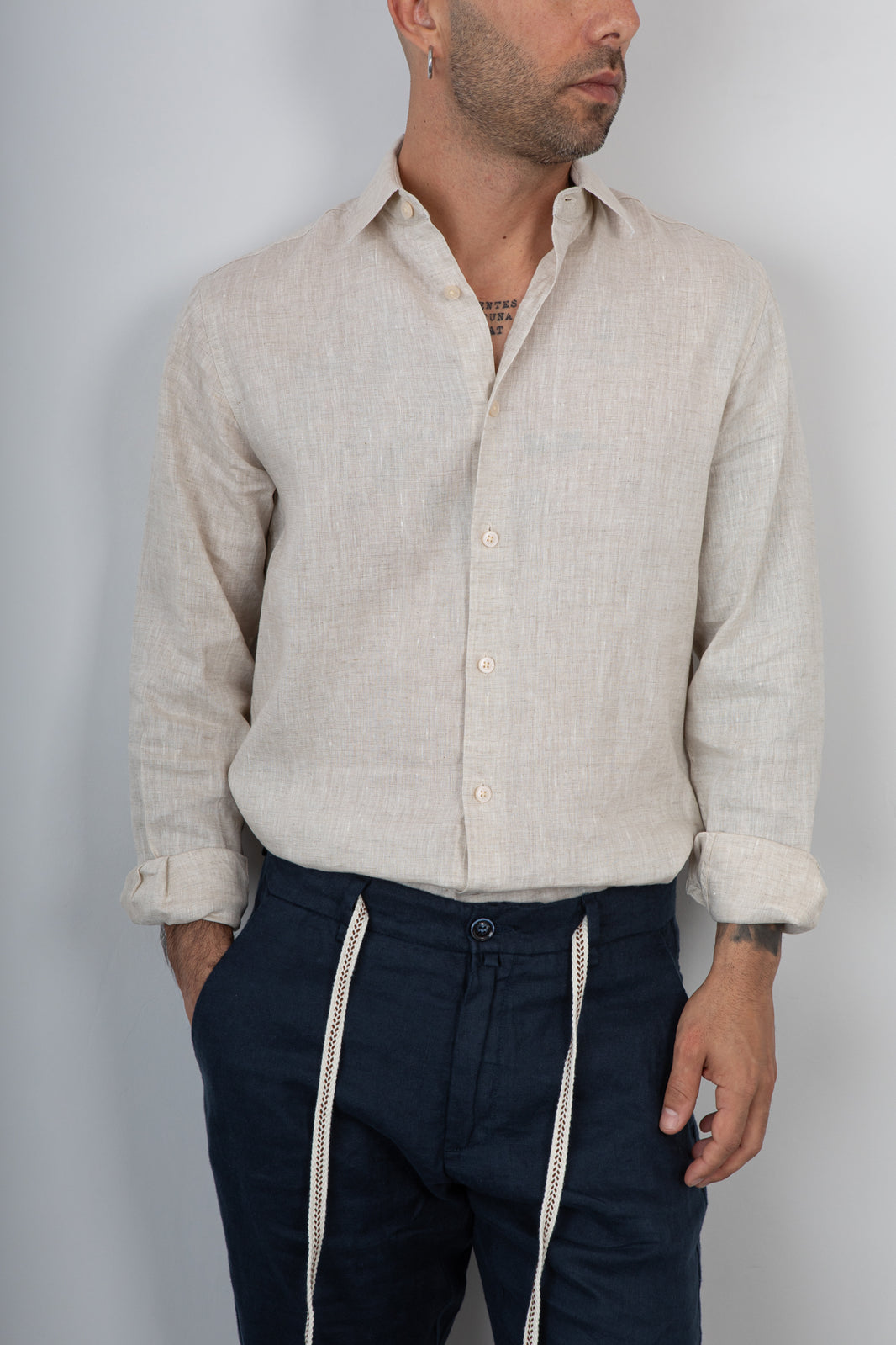 Camicia di lino GIANNI LUPO - GL7732S CORDA