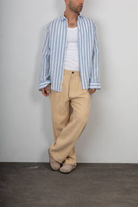 Camicia a righe GIANNI LUPO - GL7781S SKY