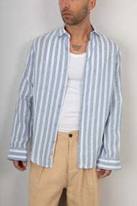 Camicia a righe GIANNI LUPO - GL7781S SKY