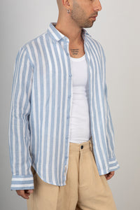 Camicia a righe GIANNI LUPO - GL7781S SKY