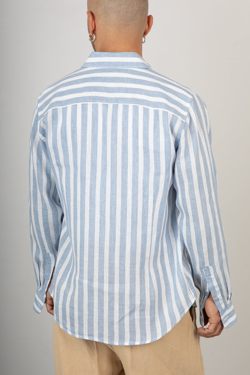 Camicia a righe GIANNI LUPO - GL7781S SKY
