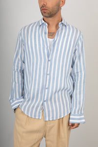 Camicia a righe GIANNI LUPO - GL7781S SKY