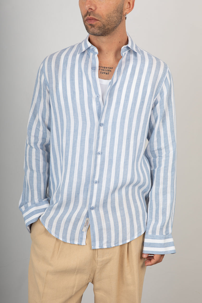 Camicia a righe GIANNI LUPO - GL7781S SKY