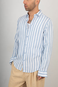 Camicia a righe GIANNI LUPO - GL7781S SKY
