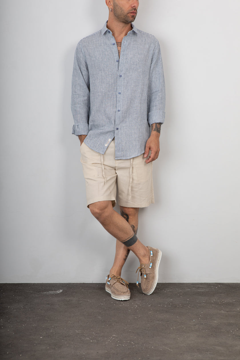 Bermuda misto lino TELAMIRA - DTB06044 BEIGE