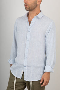 Camicia lino a righe GIANNI LUPO - GL7828S SKY