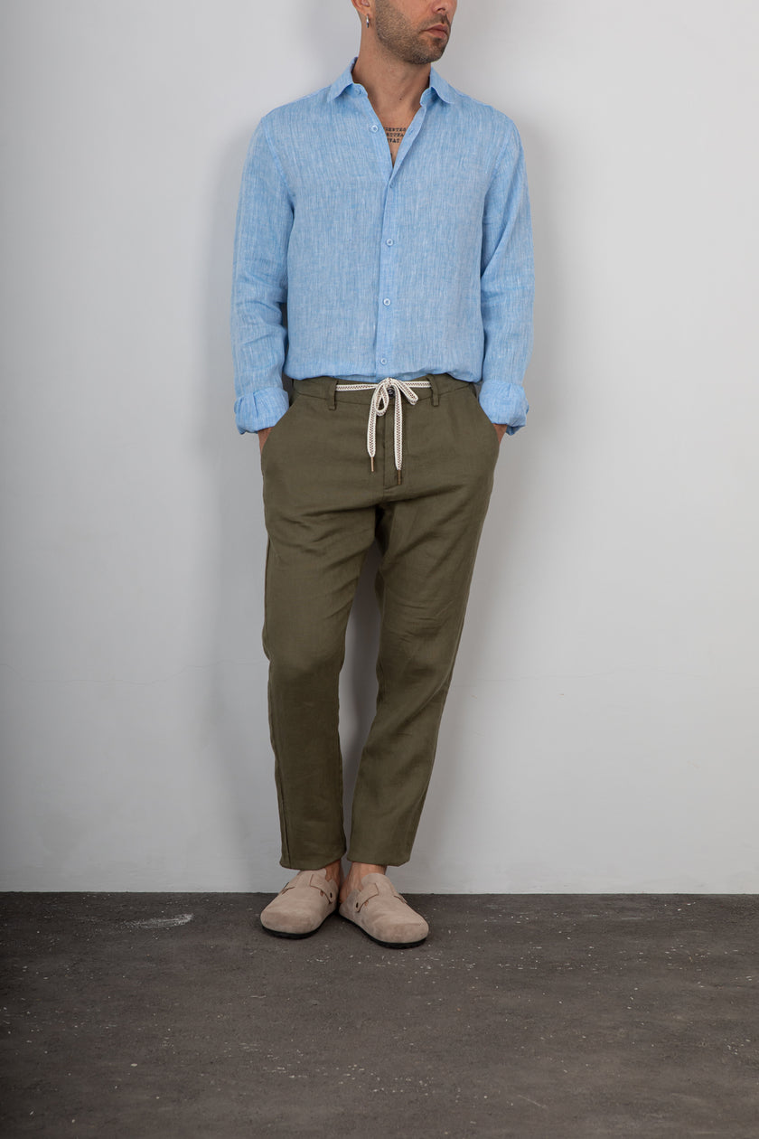 Camicia di lino GIANNI LUPO - GL7732S SKY