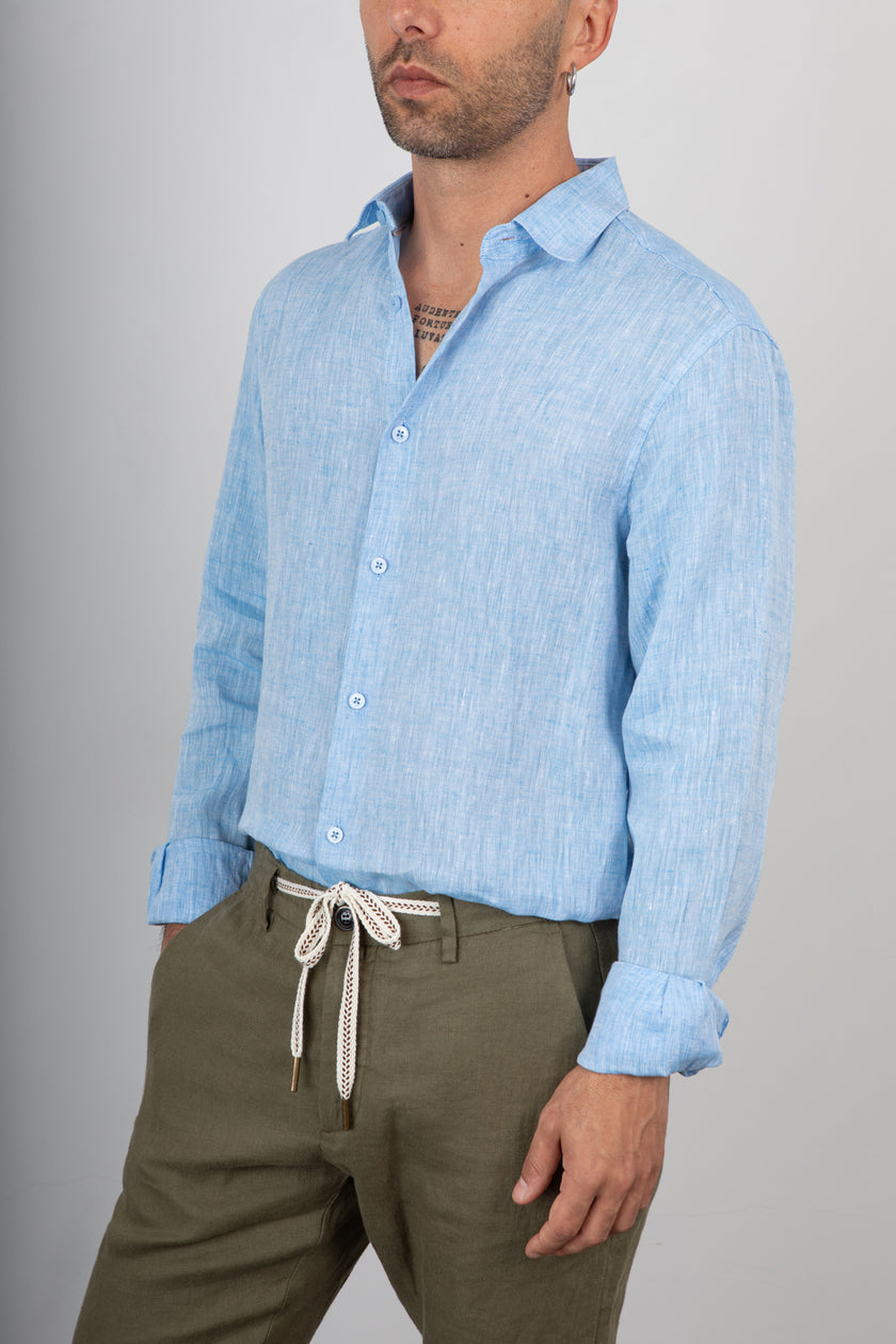 Camicia di lino GIANNI LUPO - GL7732S SKY