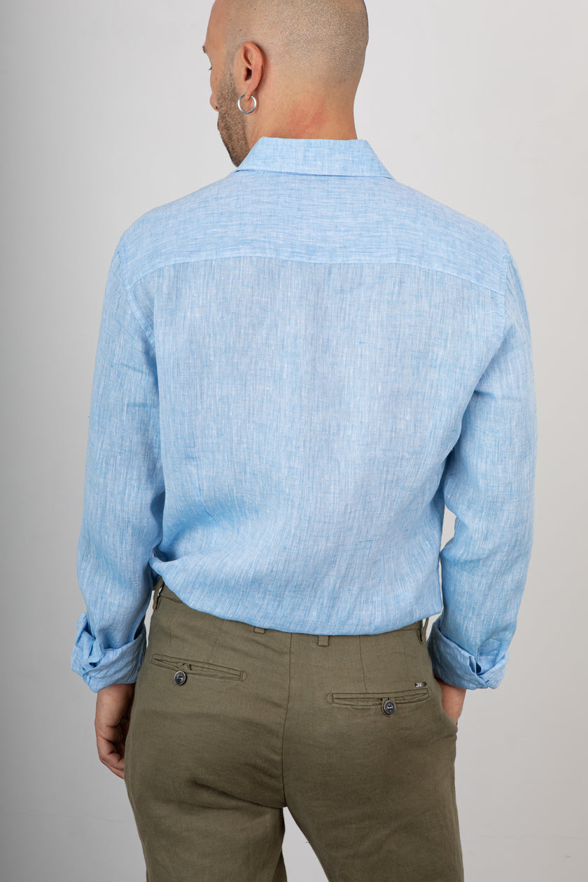 Camicia di lino GIANNI LUPO - GL7732S SKY