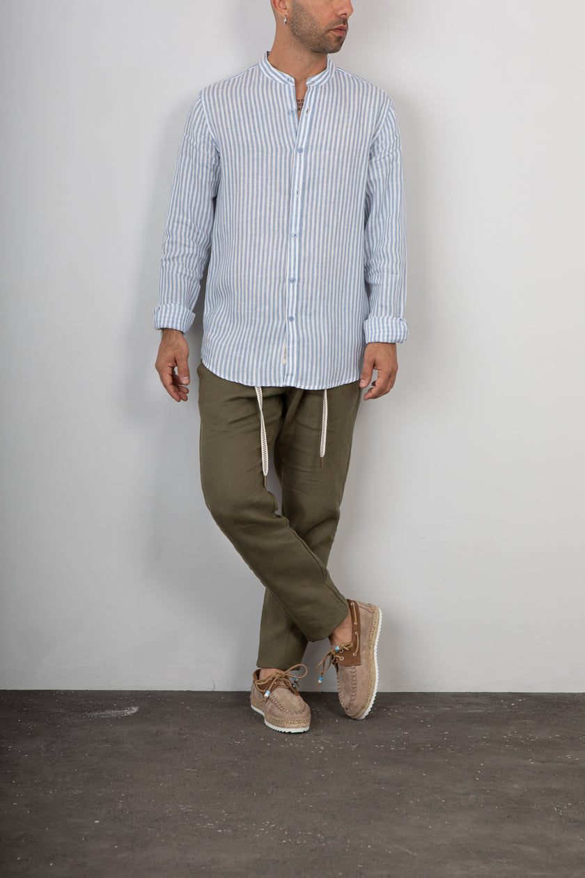 Camicia in lino coreana GIANNI LUPO - GL7782S SKY