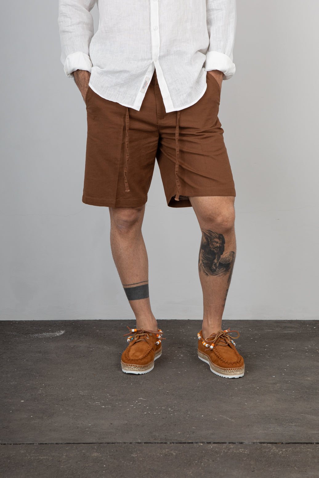 Bermuda misto lino TELAMIRA - DTB06044 BEIGE (Copia)