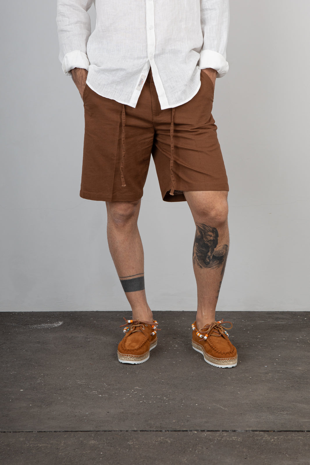 Bermuda misto lino TELAMIRA - DTB06044 BEIGE (Copia)