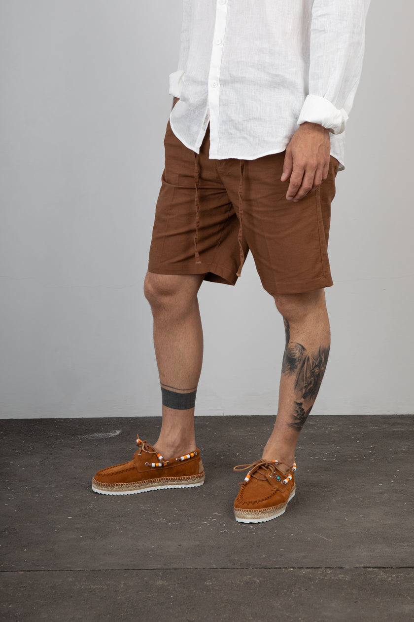 Bermuda misto lino TELAMIRA - DTB06044 BEIGE (Copia)