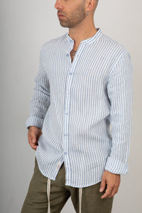 Camicia in lino coreana GIANNI LUPO - GL7782S SKY