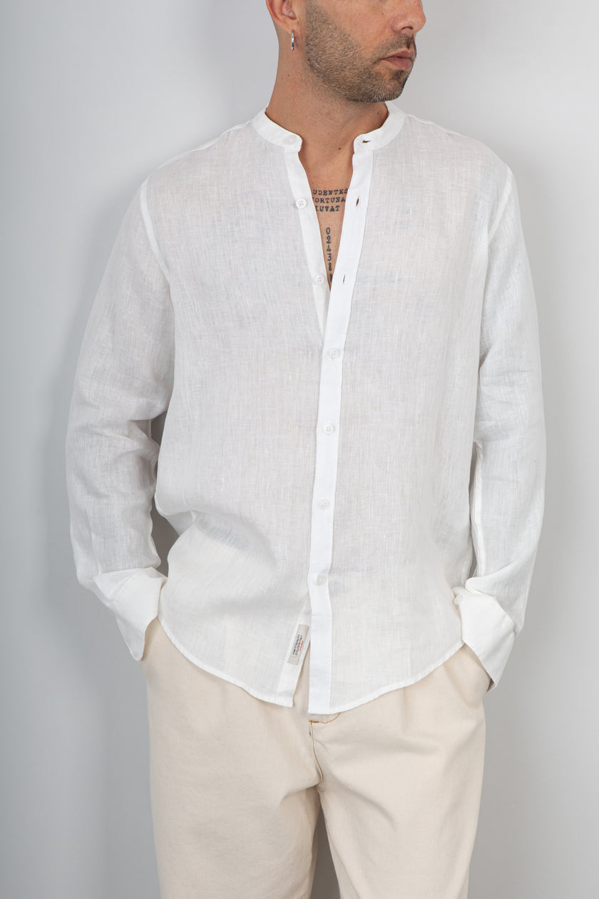 Camicia coreana in lino GIANNI LUPO - GL7620S BIANCO