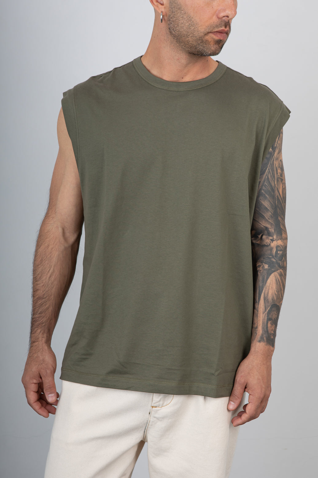 T-shirt senza maniche WOC - NIZZA TS050 MILITARE