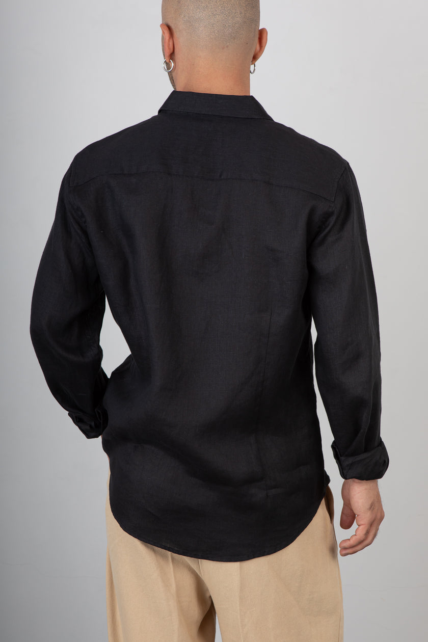 Camicia lino GIANNI LUPO - GL7619S NERO