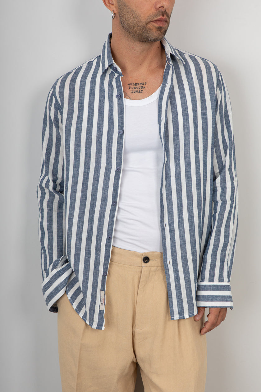 Camicia a righe GIANNI LUPO - GL7781S BLU