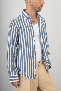 Camicia a righe GIANNI LUPO - GL7781S BLU