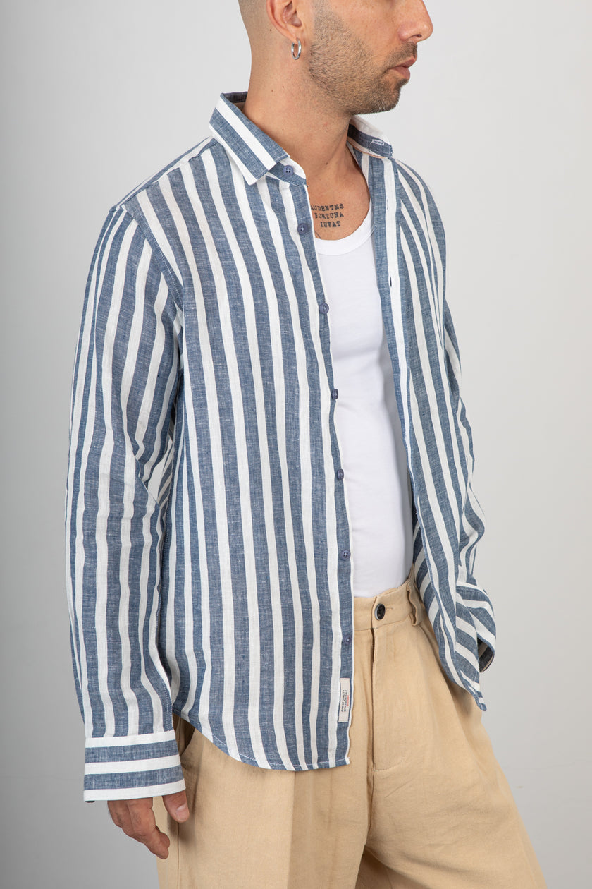 Camicia a righe GIANNI LUPO - GL7781S BLU