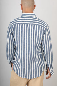 Camicia a righe GIANNI LUPO - GL7781S BLU