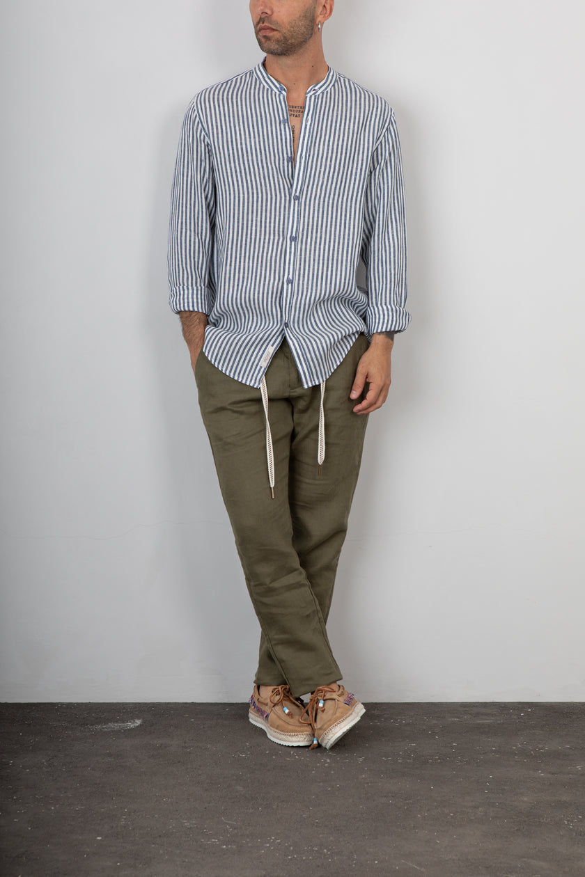 Camicia in lino coreana GIANNI LUPO - GL7782S BLUE