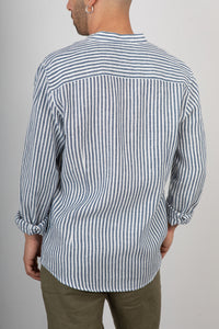 Camicia in lino coreana GIANNI LUPO - GL7782S BLUE