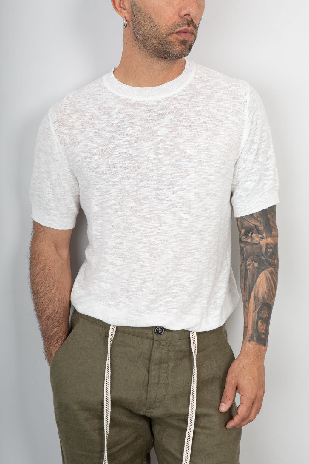 T-shirt fiammata TELAMIRA - WTM06069 BIANCO
