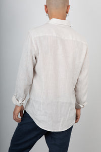 Camicia lino a righe GIANNI LUPO - GL7828S BEIGE