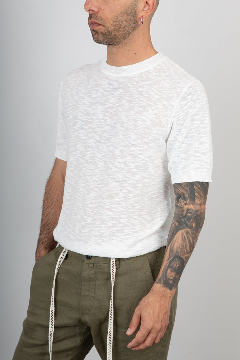 T-shirt fiammata TELAMIRA - WTM06069 BIANCO